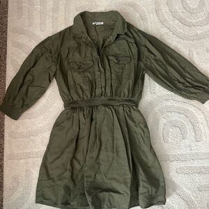 American Eagle Military Green Shirt Dress